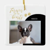 Zwarte & Gouden Huisdierherdenking Foto Ornamente Keramisch Ornament (Voorkant)