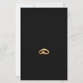 Zwarte Gouden Huwelijksmenu Kaart (Achterkant)