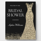 Zwarte gouden jurk bruidsdouche welkomstingang fotoplaat (Voorkant)