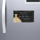 Zwarte gouden jurk met behoud van de datum magneet