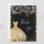 Zwarte gouden jurk ter ere van uw verjaardag kaart (Voorkant)