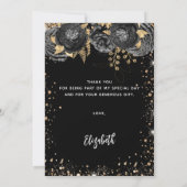 Zwarte gouden jurk ter ere van uw verjaardag kaart (Achterkant)