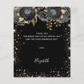 Zwarte gouden jurk voor bloederige verjaardag flyer (Achterkant)