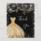 Zwarte gouden jurk voor bloederige verjaardag flyer (Voorkant)