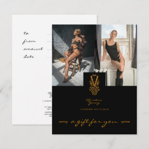Zwarte Gouden Kant Ondergoed Boetiek Cadeaubon