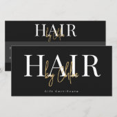 Zwarte Gouden Kapper Cadeaubon (Voorkant / Achterkant)