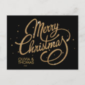 Zwarte gouden kerst 2023 feestdagenkaart (Voorkant)