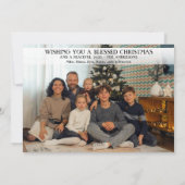 Zwarte Gouden Kerst Foto Kerstkaart voor Christene (Achterkant)