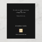 Zwarte gouden kerstbal zakelijke foto kerstkaart flyer (Achterkant)