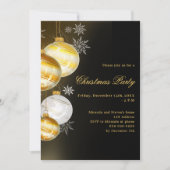 Zwarte gouden kerstballen kerstfeest kaart (Voorkant)