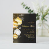 Zwarte gouden kerstballen Uitnodiging van het Kers (Staand voorkant)