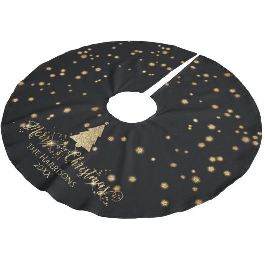 Zwarte gouden kerstbomen kerstboom rok (Gekanteld)