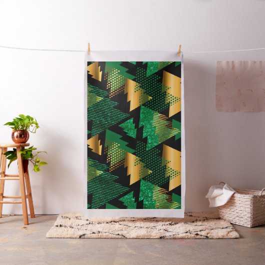 zwarte gouden kerstbomen stof (Voorbeeld)