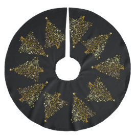 Zwarte gouden kerstboom rok