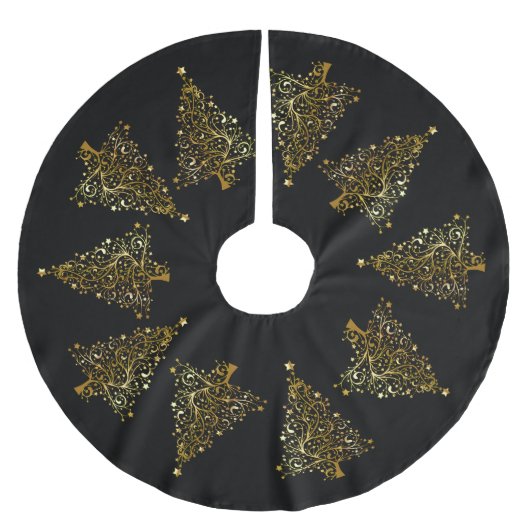 Zwarte gouden kerstboom rok (Voorkant)