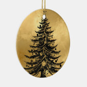 Zwarte Gouden Kerstboomornament Keramisch Ornament (Rechts)