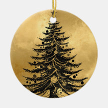 Zwarte Gouden Kerstboomornament