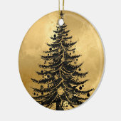 Zwarte Gouden Kerstboomornament Keramisch Ornament (Links)