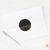Zwarte & Gouden Ketting Swirl Adresetiketten Ronde Sticker (Envelop)