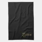 Zwarte & Gouden Keukenhanddoek (Verticaal)