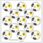 zwarte gouden kleuren 13 voetbalkleuren stickers (Vel)