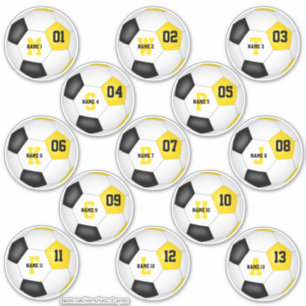 zwarte gouden kleuren 13 voetbalkleuren stickers