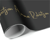 Zwarte Gouden Kleuren Professionele Trendy Calligr Cadeaupapier (Rol Hoek)