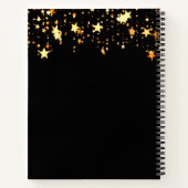 Zwarte gouden kroon sterren naam jaar bedrijf notitieboek (Achterkant)