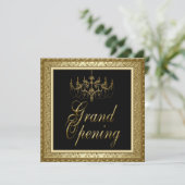Zwarte Gouden Kroonluchter Bedrijf Groot Opening F Kaart (Staand voorkant)