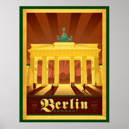 Zwarte & gouden kunst Deco Berlin Poster