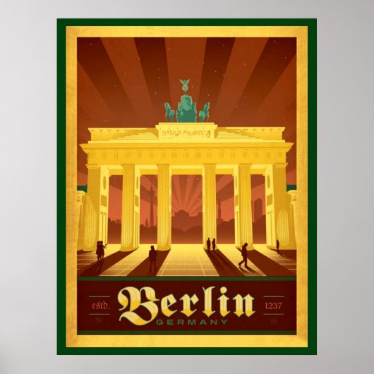 Zwarte & gouden kunst Deco Berlin Poster (Voorkant)