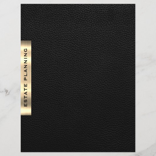 Zwarte gouden lederen printerdividaar voor de plan (Achterkant)