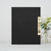 Zwarte gouden lederen printerdividaar voor de plan (Staand voorkant)