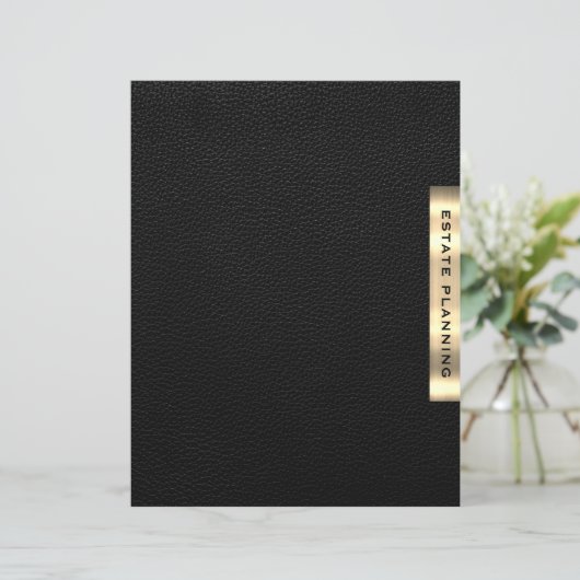 Zwarte gouden lederen printerdividaar voor de plan (Staand voorkant)