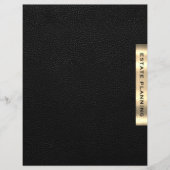 Zwarte gouden lederen printerdividaar voor de plan (Voorkant)