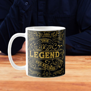 Zwarte Gouden Legende Pensioen Koffiemok