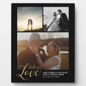 Zwarte & Gouden Liefdesjubileumcadeau Foto Blok Fotoplaat (Voorkant)