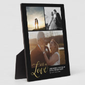 Zwarte & Gouden Liefdesjubileumcadeau Foto Blok Fotoplaat (Zijkant)