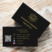 Zwarte gouden lotusbloem Yoga-instructeur