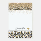 Zwarte gouden luipaard post-it® notes (Voorkant)