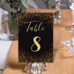 zwarte gouden luxe glitters en sparkles bruiloft kaart<br><div class="desc">achtergrond door freepik.com zwarte gouden luxe glitters en sparkles bruiloft Table Number,  aangepast.</div>