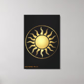 Zwarte Gouden Maan Zon Boho Canvas Wand Kunst Deco Afdruk (Voorkant)