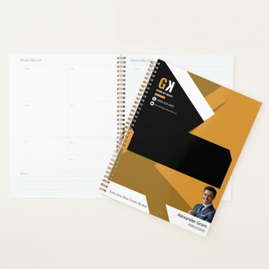 Zwarte & Gouden Makelaar Design, Vastgoedmakelaar Planner (Display)