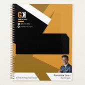 Zwarte & Gouden Makelaar Design, Vastgoedmakelaar Planner (Voorkant)