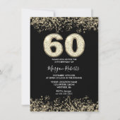 Zwarte & gouden Mannen of vrouwen 60e verjaardag Kaart (Voorkant)