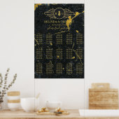 Zwarte gouden marmer-kunstdeco-weddenschappen poster (Keuken)
