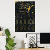 Zwarte gouden marmer-kunstdeco-weddenschappen poster (Thuiskantoor)