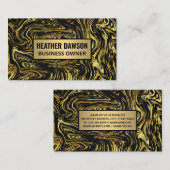 Zwarte gouden marmer visitekaartje (Voorkant / Achterkant)