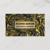 Zwarte gouden marmer visitekaartje (Voorkant)