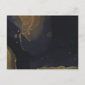 zwarte & gouden marmeren ontvangstkaart aankondigingskaart (Achterkant)